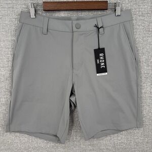 RHONE Commuter Shorts 9" Men's Size 31 Flex Knit Fabric Golf Gray NEW